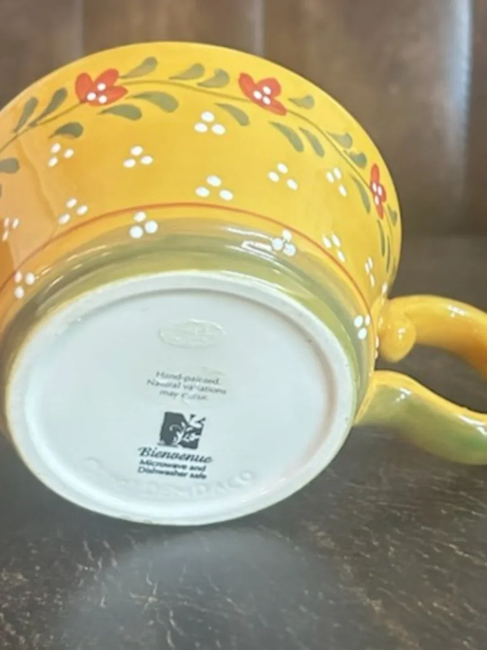 Vintage French Country Teapot & Matching Tea Cup Bienvenue by Demdaco